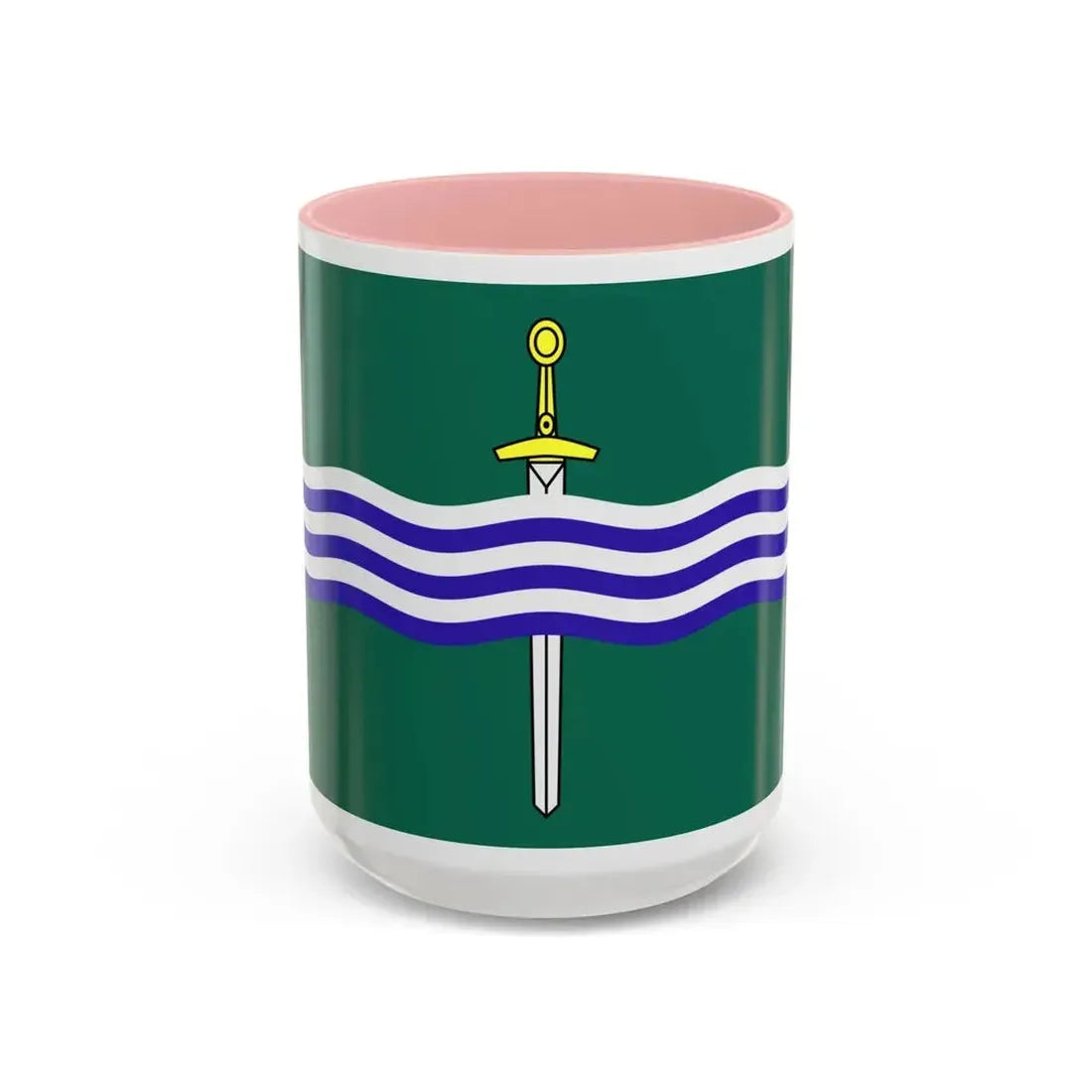 Flag of Peterborough Ontario Canada - Accent Coffee Mug 15oz Pink - Go Mug Yourself