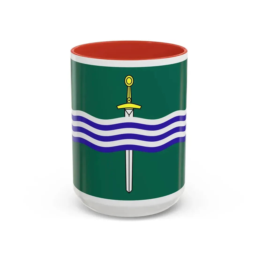 Flag of Peterborough Ontario Canada - Accent Coffee Mug 15oz Red - Go Mug Yourself