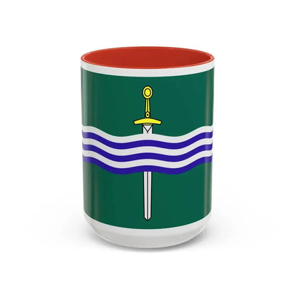 Flag of Peterborough Ontario Canada - Accent Coffee Mug 15oz Red - Go Mug Yourself