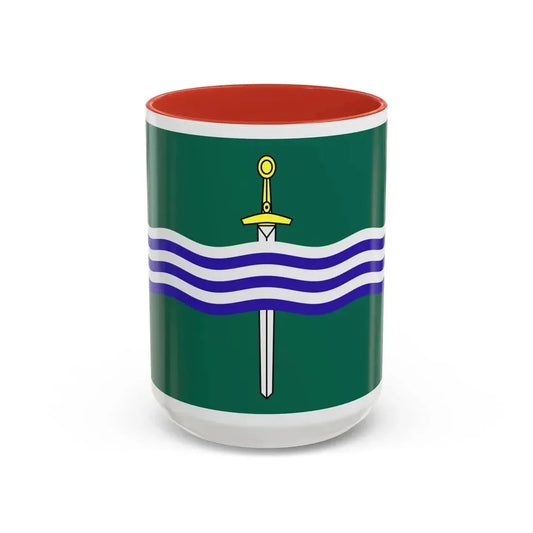 Flag of Peterborough Ontario Canada - Accent Coffee Mug 15oz Red - Go Mug Yourself