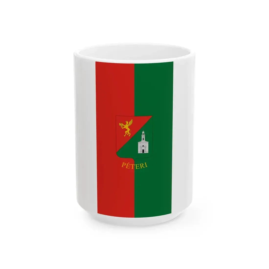 Flag of Peteri vertical (Hungary) White Coffee Mug 15oz - Go Mug Yourself