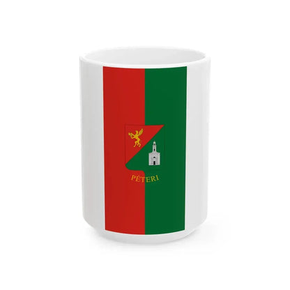 Flag of Peteri vertical (Hungary) White Coffee Mug 15oz - Go Mug Yourself