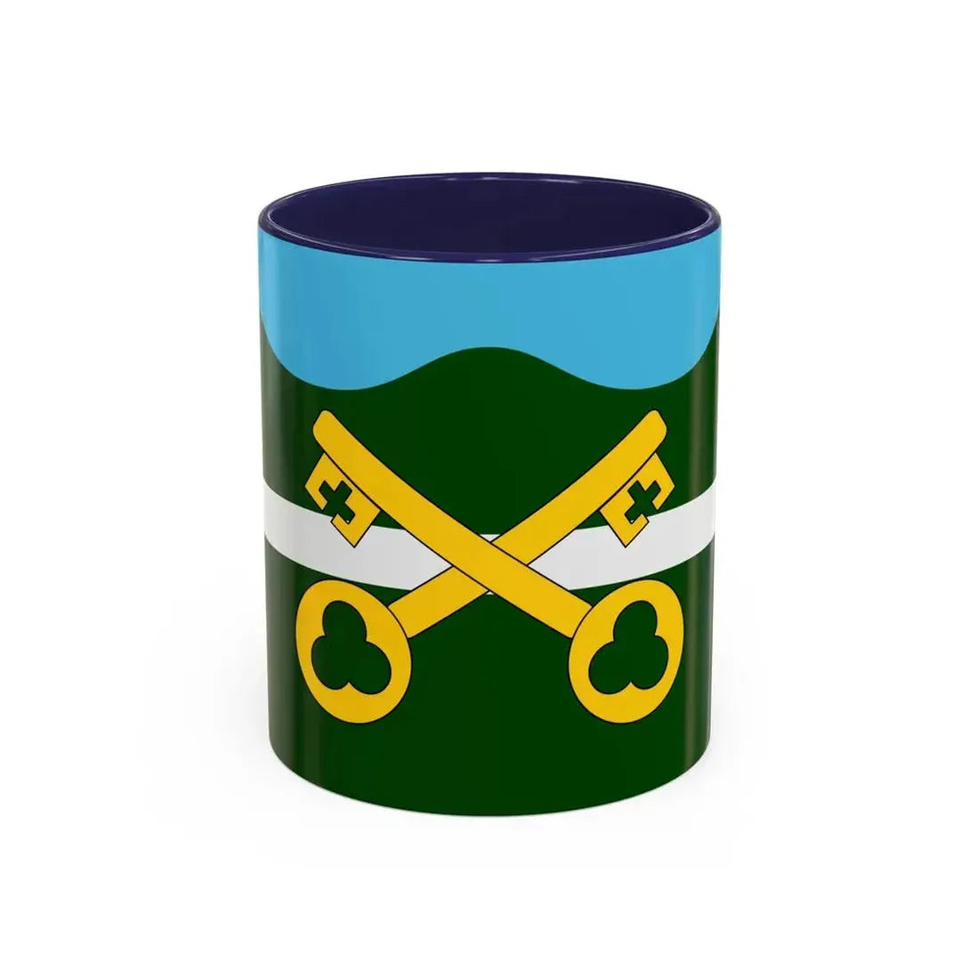 Flag of Petersfield UK - Accent Coffee Mug 11oz Navy - Go Mug Yourself
