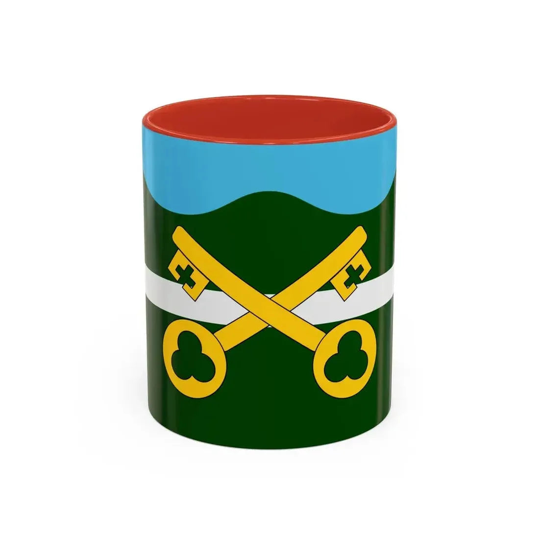 Flag of Petersfield UK - Accent Coffee Mug 11oz Red - Go Mug Yourself