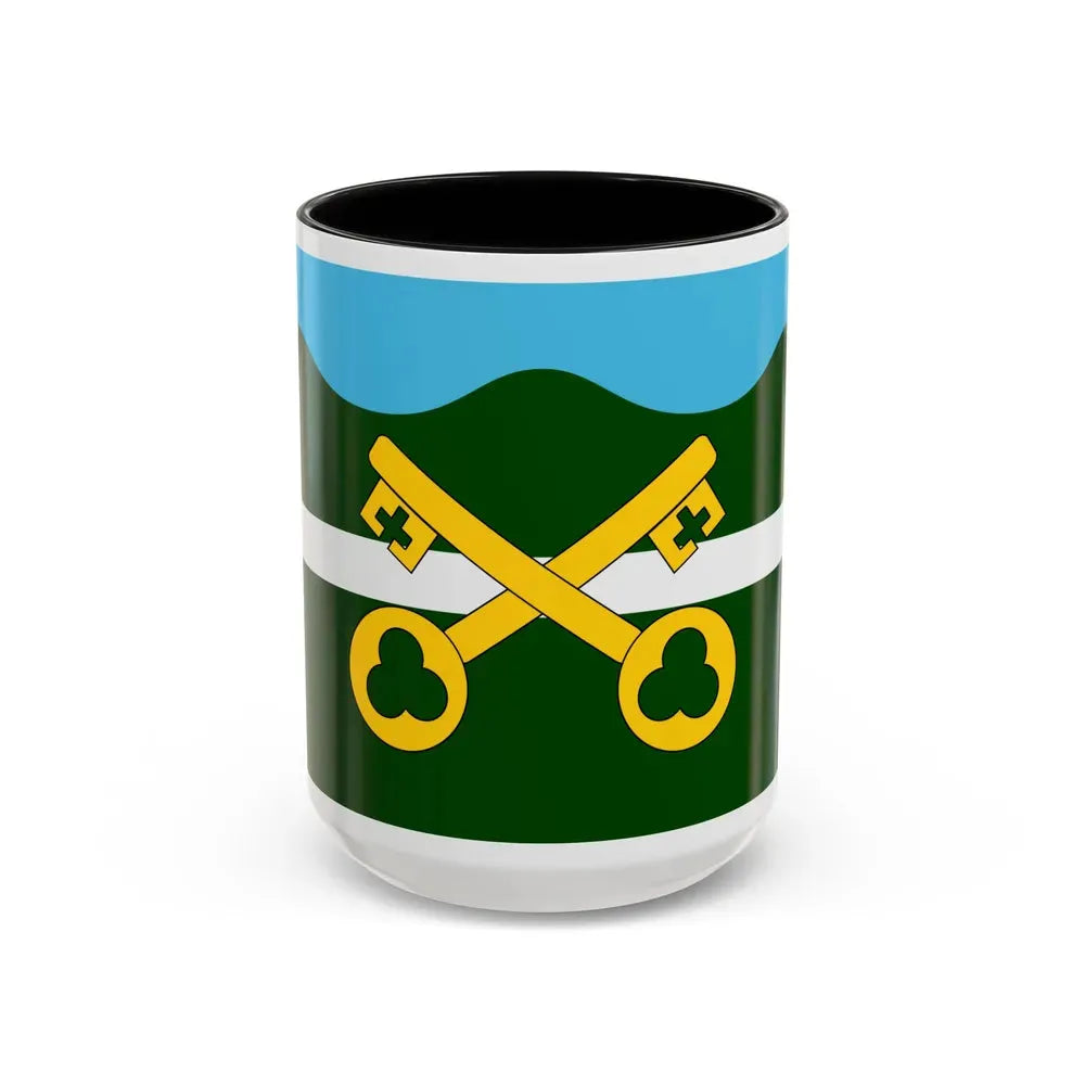 Flag of Petersfield UK - Accent Coffee Mug 15oz Black - Go Mug Yourself