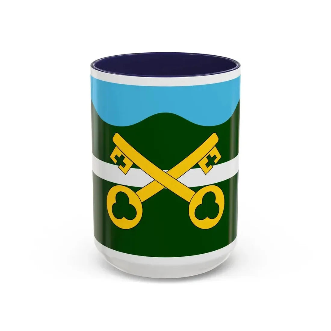 Flag of Petersfield UK - Accent Coffee Mug 15oz Navy - Go Mug Yourself