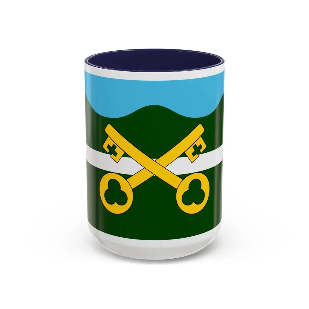 Flag of Petersfield UK - Accent Coffee Mug 15oz Navy - Go Mug Yourself