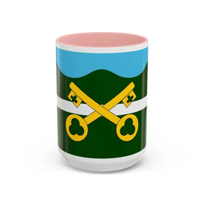 Flag of Petersfield UK - Accent Coffee Mug 15oz Pink - Go Mug Yourself