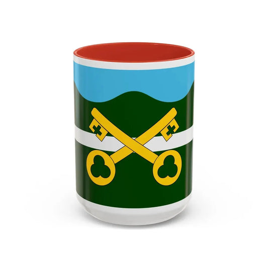 Flag of Petersfield UK - Accent Coffee Mug 15oz Red - Go Mug Yourself
