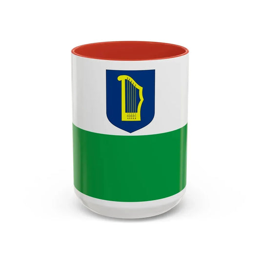 Flag of Petseri County Estonia - Accent Coffee Mug 15oz Red - Go Mug Yourself
