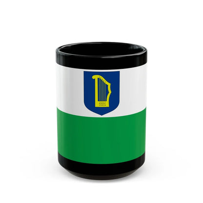 Flag of Petseri County Estonia - Black Coffee Mug-15oz-Go Mug Yourself