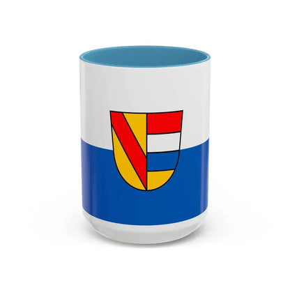 Flag of Pforzheim Germany - Accent Coffee Mug 15oz Light Blue - Go Mug Yourself