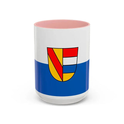 Flag of Pforzheim Germany - Accent Coffee Mug 15oz Pink - Go Mug Yourself