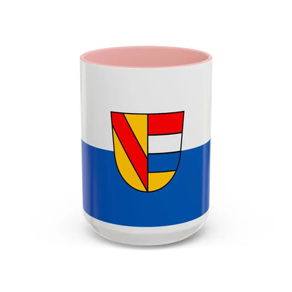 Flag of Pforzheim Germany - Accent Coffee Mug 15oz Pink - Go Mug Yourself