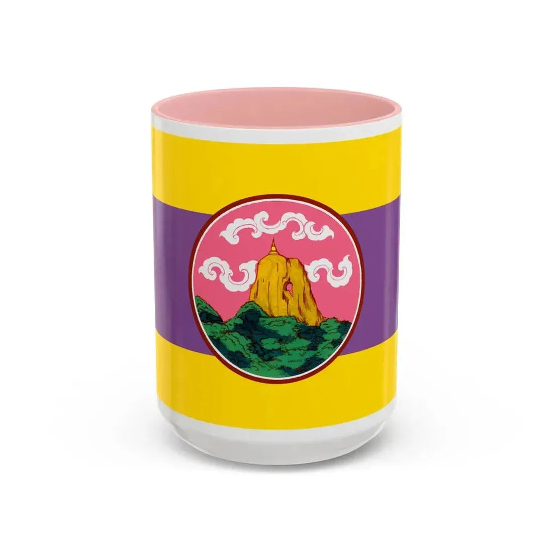 Flag of Phatthalung Province Thailand - Accent Coffee Mug 15oz Pink - Go Mug Yourself