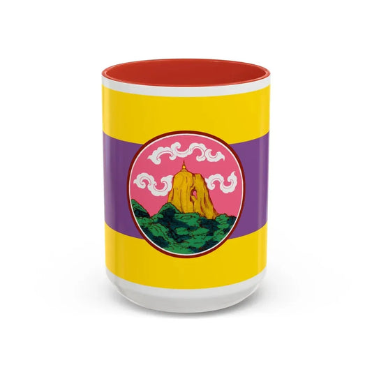 Flag of Phatthalung Province Thailand - Accent Coffee Mug 15oz Red - Go Mug Yourself
