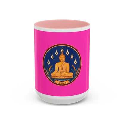 Flag of Phayao Province Thailand - Accent Coffee Mug 15oz Pink - Go Mug Yourself