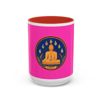 Flag of Phayao Province Thailand - Accent Coffee Mug 15oz Red - Go Mug Yourself