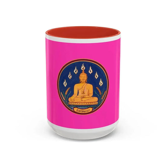 Flag of Phayao Province Thailand - Accent Coffee Mug 15oz Red - Go Mug Yourself