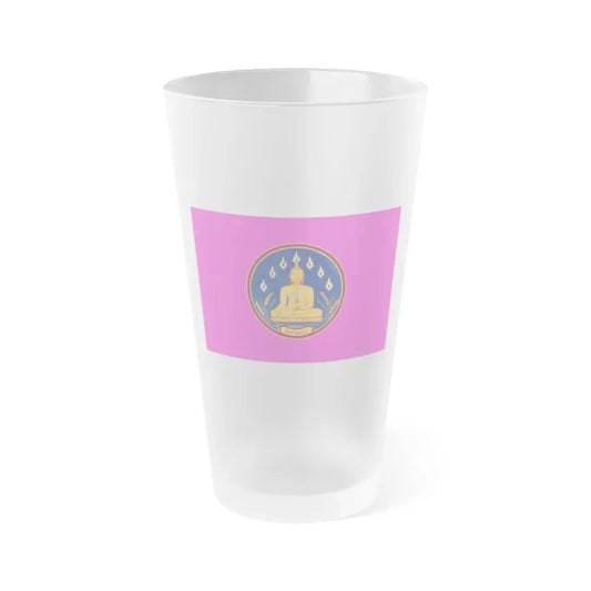 Flag of Phayao Province Thailand - Frosted Pint Glass 16oz 16oz Frosted - Go Mug Yourself
