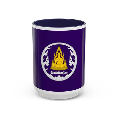 Flag of Phitsanulok Province Thailand - Accent Coffee Mug 15oz Navy - Go Mug Yourself