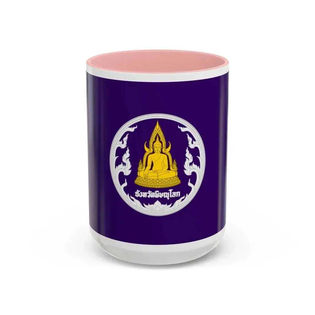 Flag of Phitsanulok Province Thailand - Accent Coffee Mug 15oz Pink - Go Mug Yourself