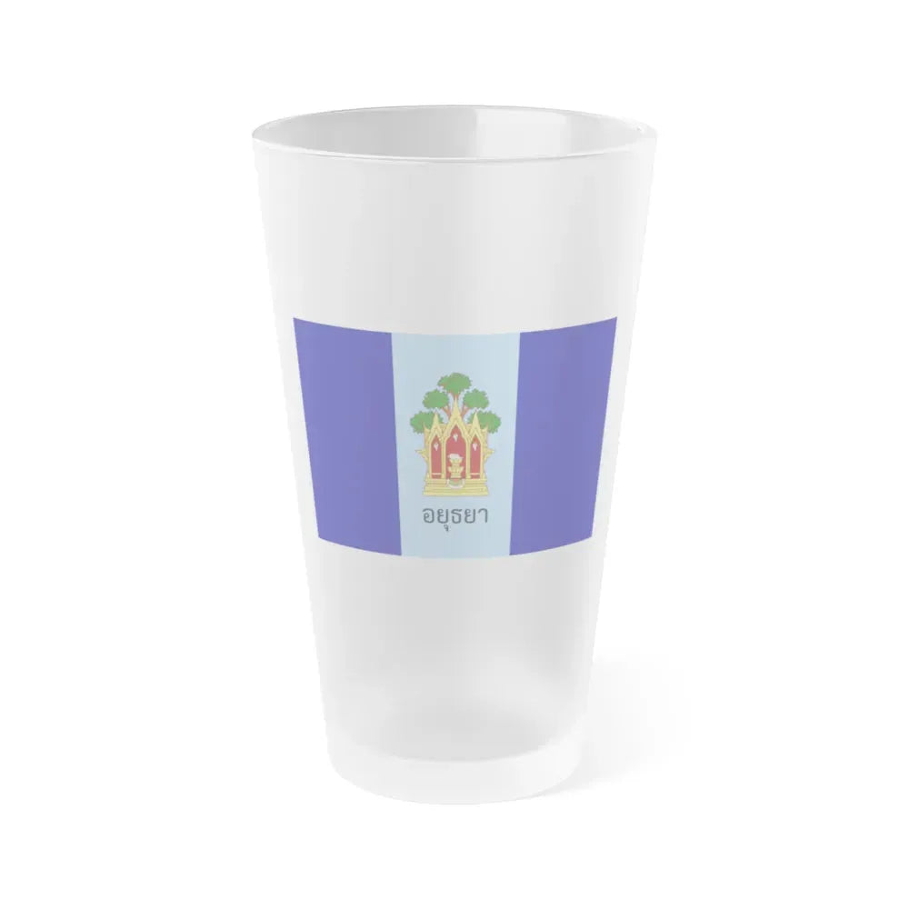 Flag of Phra Nakhon Si Ayutthaya Province Thailand - Frosted Pint Glass 16oz 16oz Frosted - Go Mug Yourself