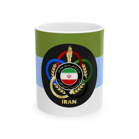 Flag of Physical Education Organization of Army of Iran (Iran) White Coffee Mug 11oz - Go Mug Yourself