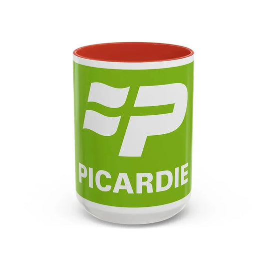 Flag of Picardy France 2 - Accent Coffee Mug 15oz Red - Go Mug Yourself