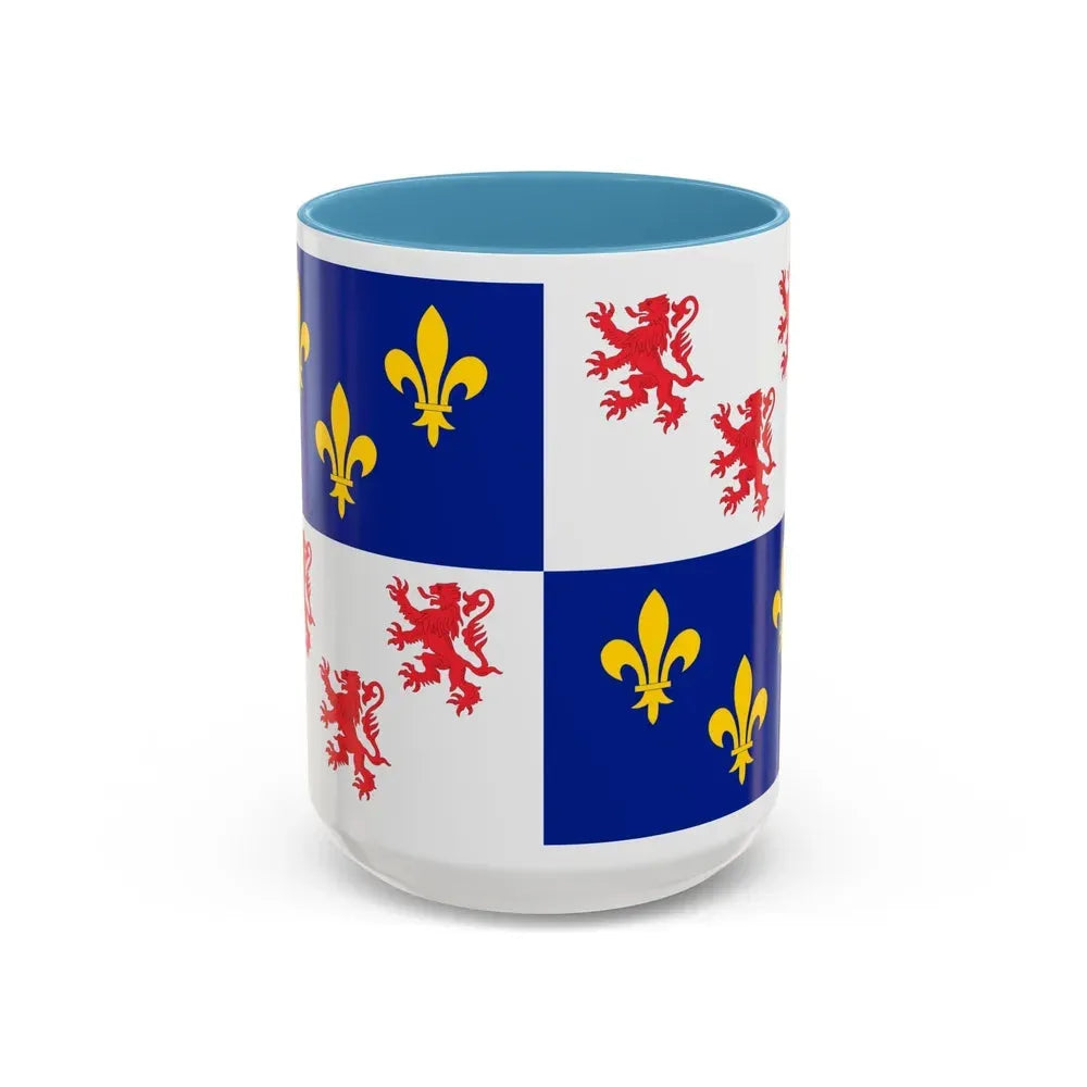 Flag of Picardy France - Accent Coffee Mug 15oz Light Blue - Go Mug Yourself