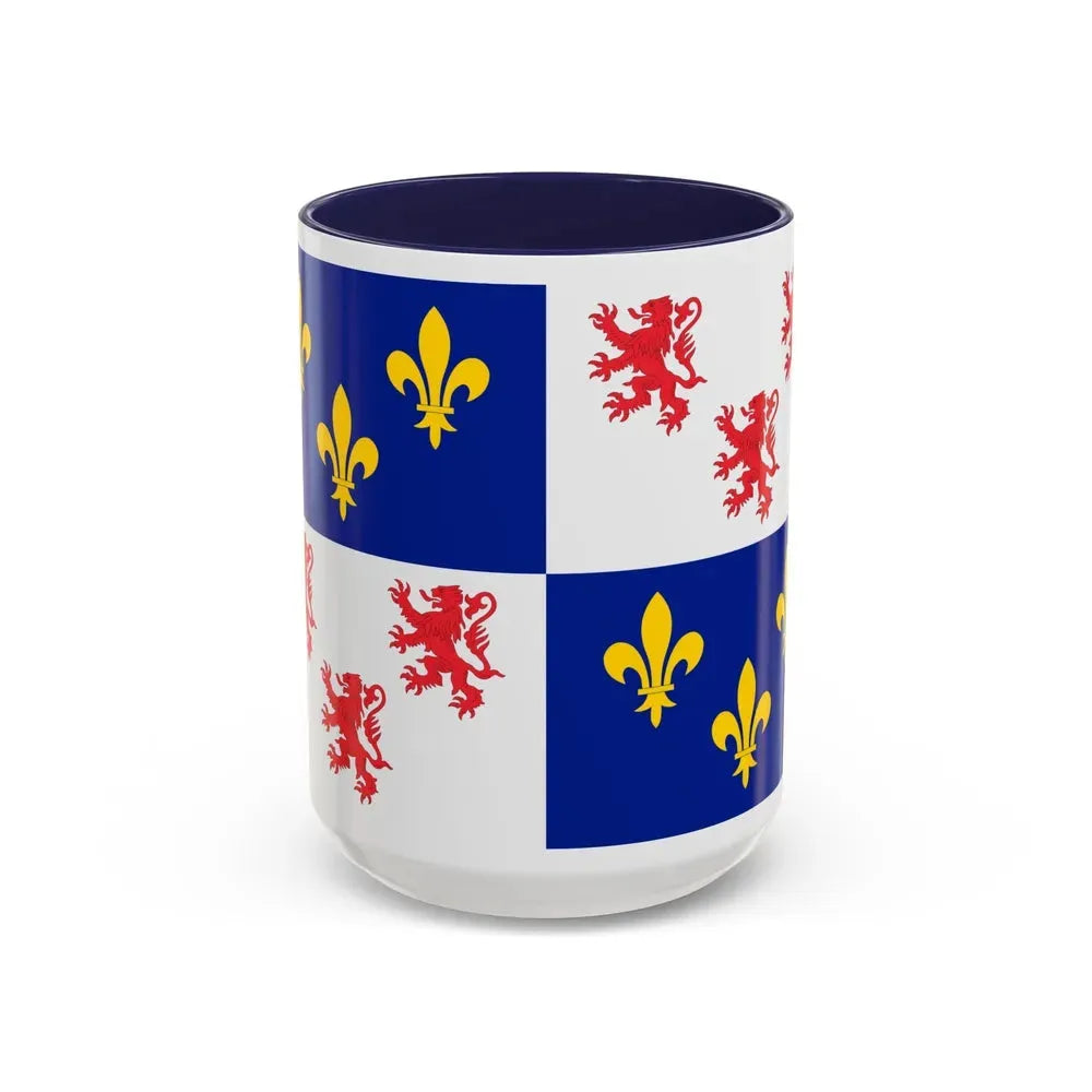 Flag of Picardy France - Accent Coffee Mug 15oz Navy - Go Mug Yourself