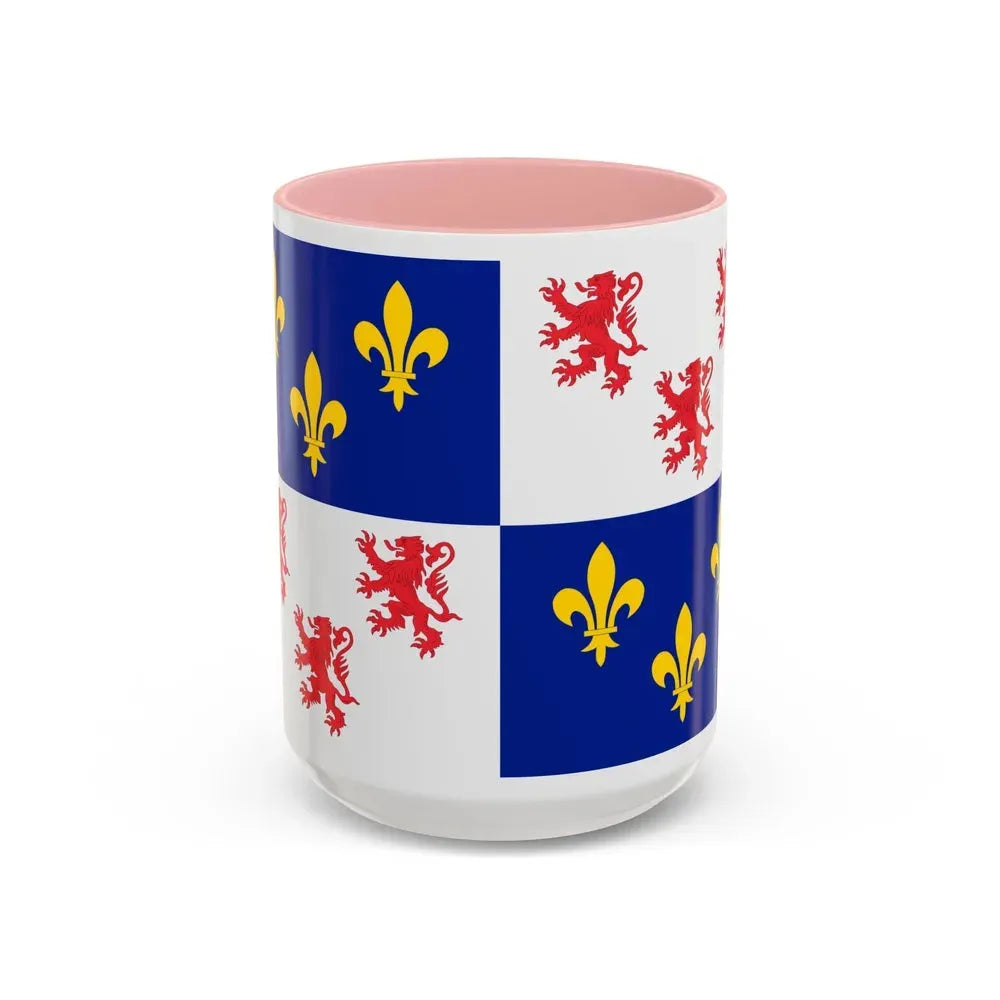 Flag of Picardy France - Accent Coffee Mug 15oz Pink - Go Mug Yourself