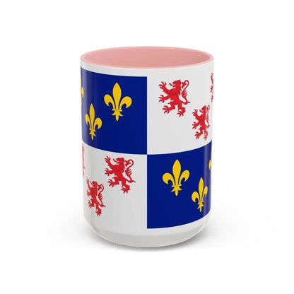 Flag of Picardy France - Accent Coffee Mug 15oz Pink - Go Mug Yourself