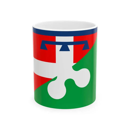 Flag of Piedmont and Lombardy (Italy) White Coffee Mug 11oz - Go Mug Yourself