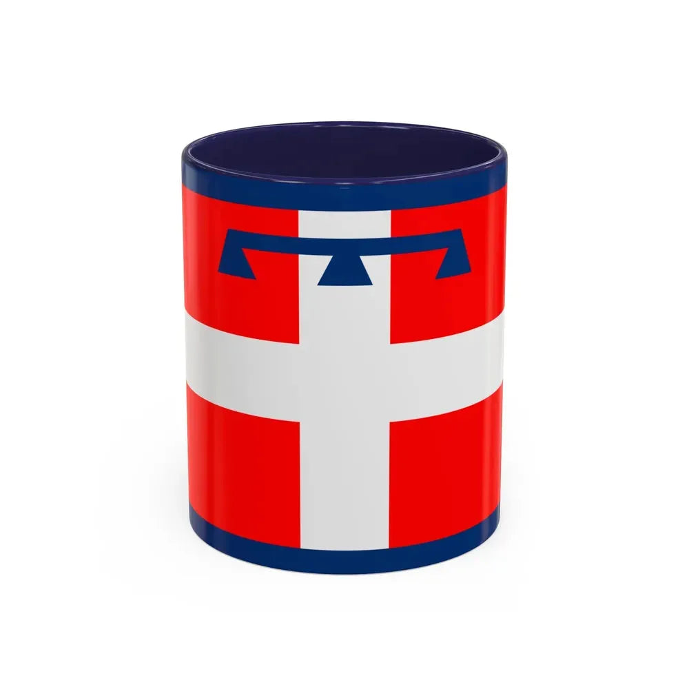Flag of Piedmont Italy - Accent Coffee Mug 11oz Navy - Go Mug Yourself
