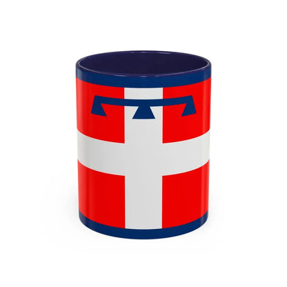 Flag of Piedmont Italy - Accent Coffee Mug 11oz Navy - Go Mug Yourself