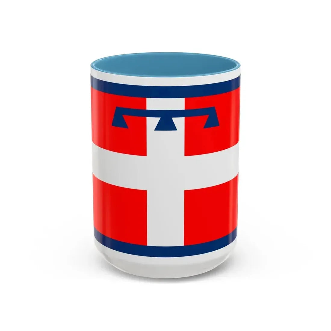 Flag of Piedmont Italy - Accent Coffee Mug 15oz Light Blue - Go Mug Yourself