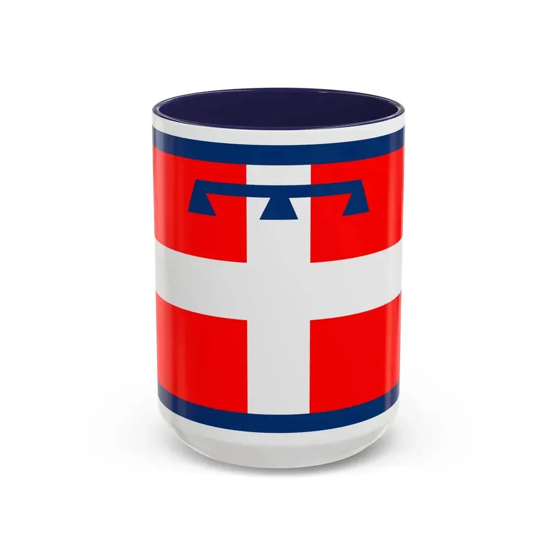 Flag of Piedmont Italy - Accent Coffee Mug 15oz Navy - Go Mug Yourself
