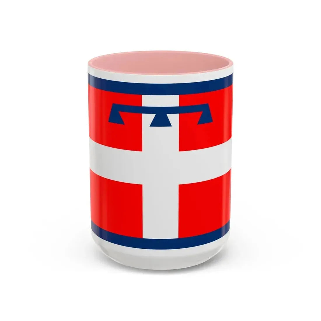 Flag of Piedmont Italy - Accent Coffee Mug 15oz Pink - Go Mug Yourself