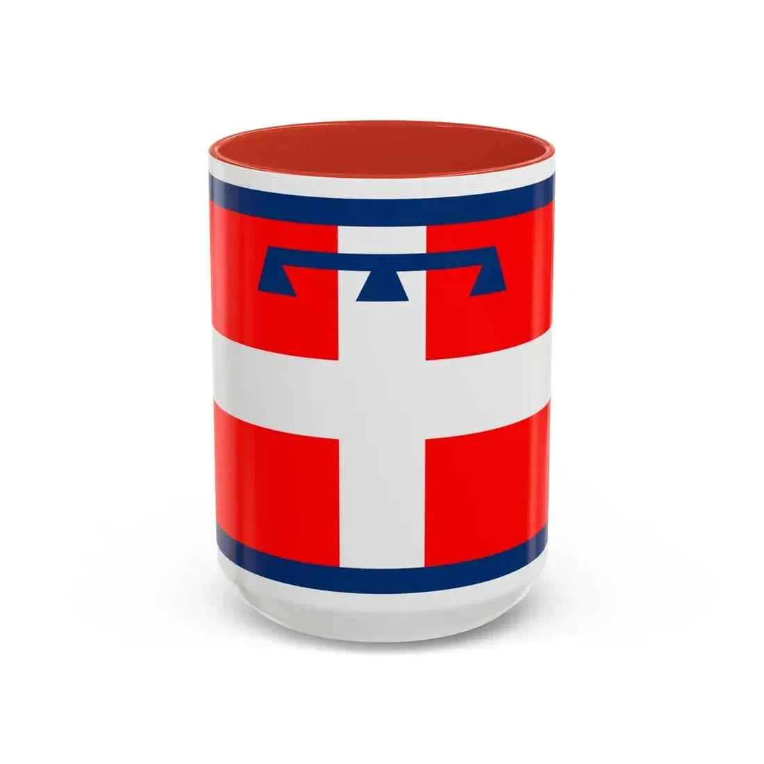 Flag of Piedmont Italy - Accent Coffee Mug 15oz Red - Go Mug Yourself