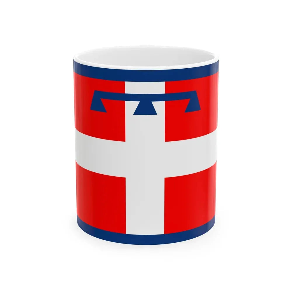 Flag of Piedmont Italy - White Coffee Mug 11oz - Go Mug Yourself