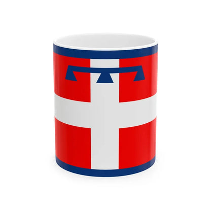 Flag of Piedmont Italy - White Coffee Mug 11oz - Go Mug Yourself