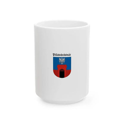 Flag of Pilisvorosvar vertical (Hungary) White Coffee Mug 15oz - Go Mug Yourself