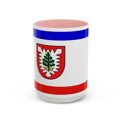 Flag of Pinneberg Germany - Accent Coffee Mug 15oz Pink - Go Mug Yourself