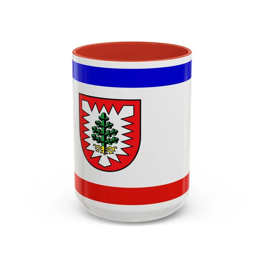 Flag of Pinneberg Germany - Accent Coffee Mug 15oz Red - Go Mug Yourself