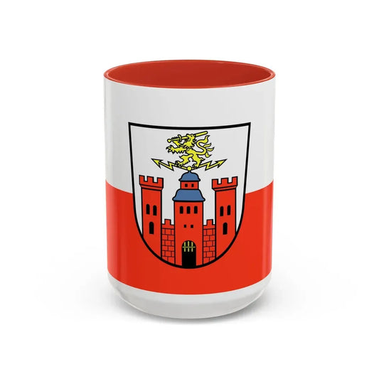 Flag of Pirmasens Germany - Accent Coffee Mug 15oz Red - Go Mug Yourself
