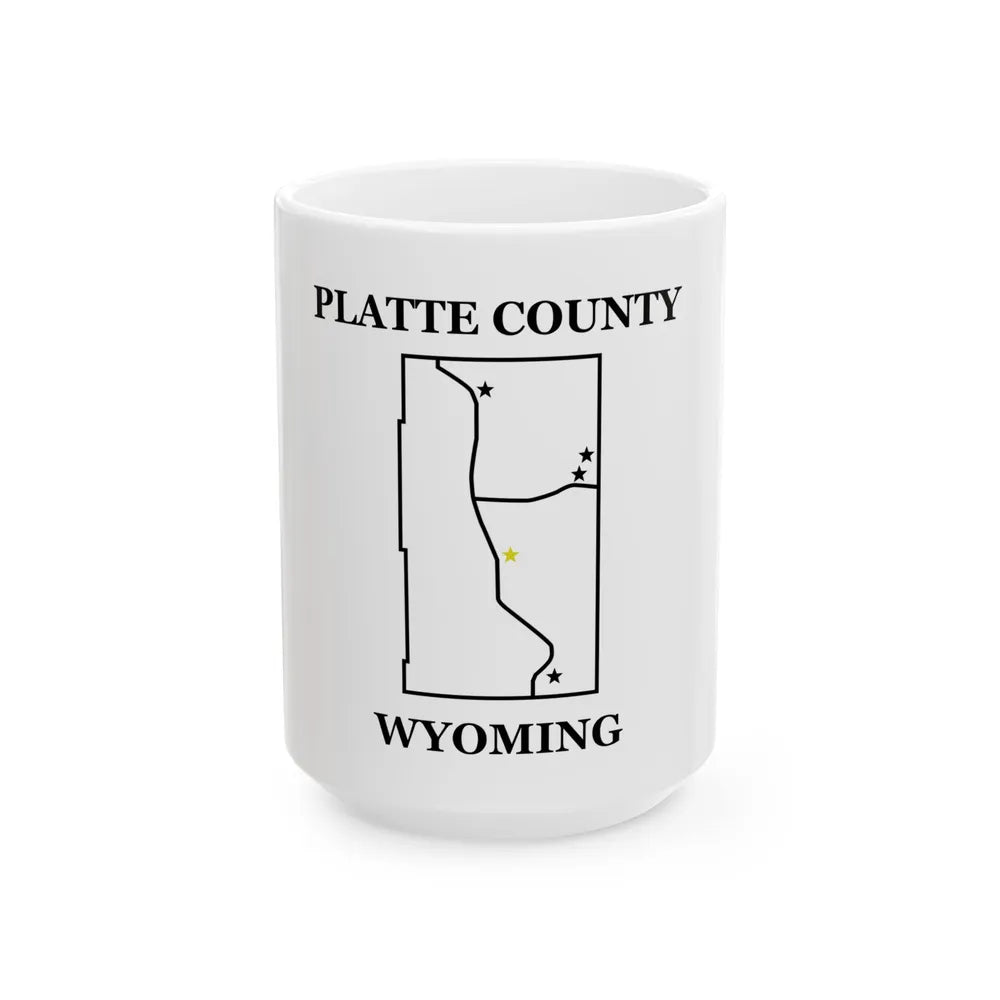 Flag of Platte County Wyoming (United States) White Coffee Mug 15oz - Go Mug Yourself