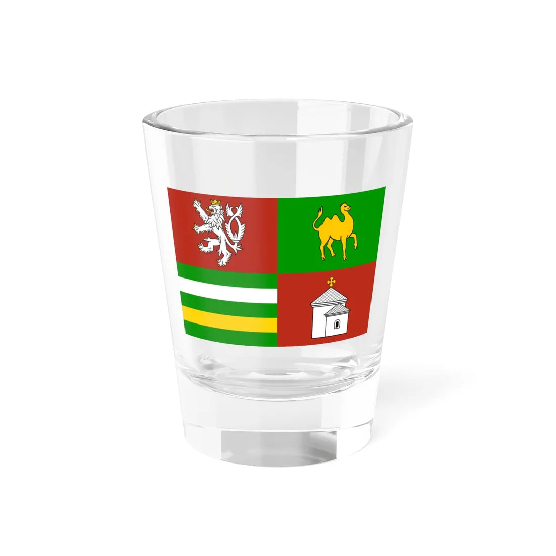 Flag of Plzen Region (Czech Republic) Shot Glass 1.5oz 1.5oz - Go Mug Yourself