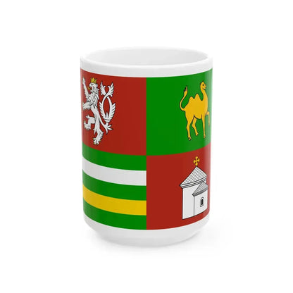 Flag of Plzen Region (Czech Republic) White Coffee Mug 15oz - Go Mug Yourself