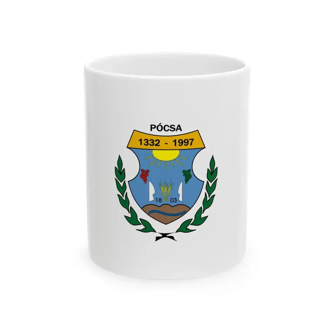 Flag of Pocsa (Hungary) White Coffee Mug 11oz - Go Mug Yourself